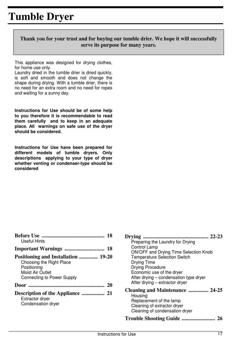Smeg DRY2005.1 Instructions for use