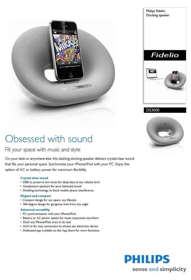 Philips Fidelio Docking speaker DS 3000 User manual