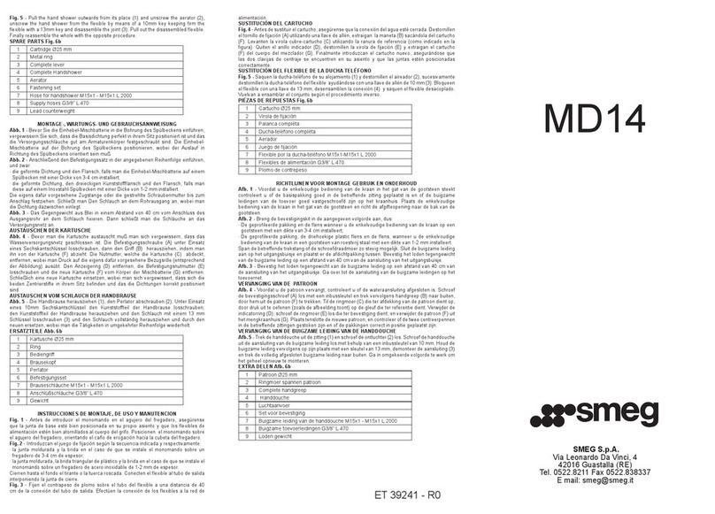 Smeg MD14 Installation and maintenance instructions