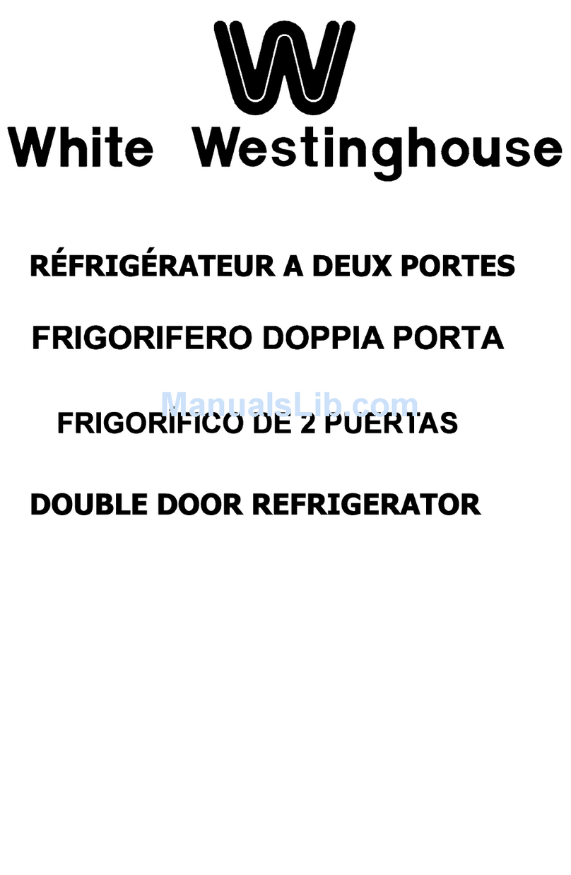 White-Westinghouse Double Door Refrigerator WD238B manual