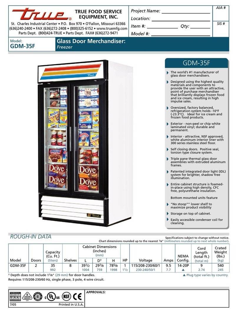 True GDM-35F Specifications True GDM-35F Specifications
