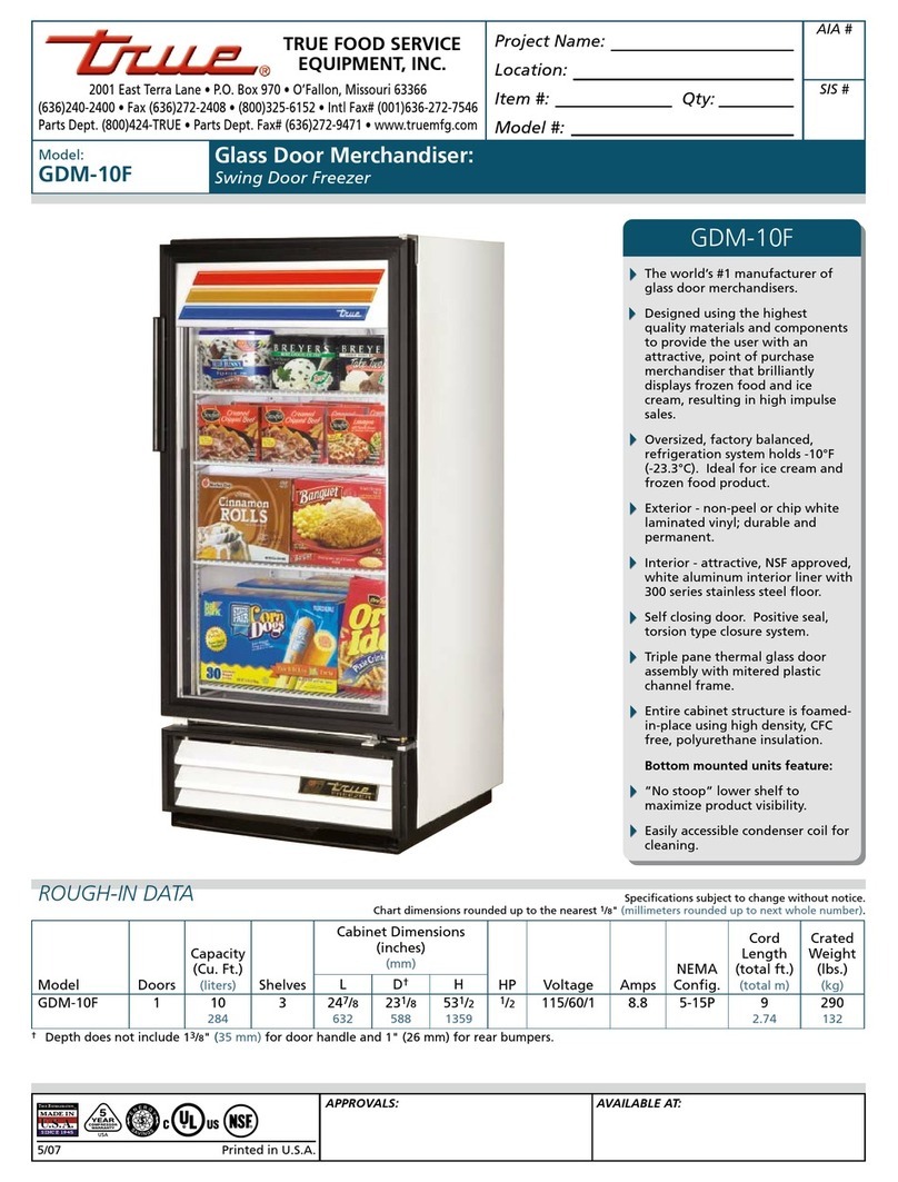 True GDM-10F Specifications