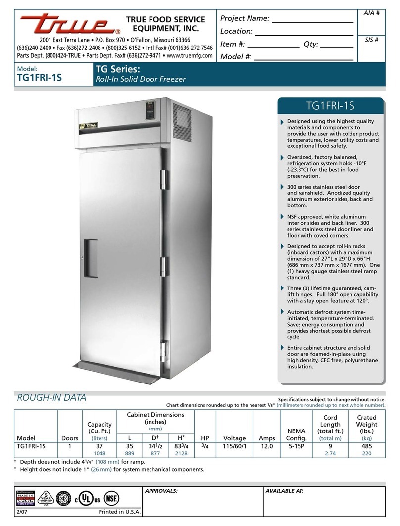 True TG1FRI-1S Specifications