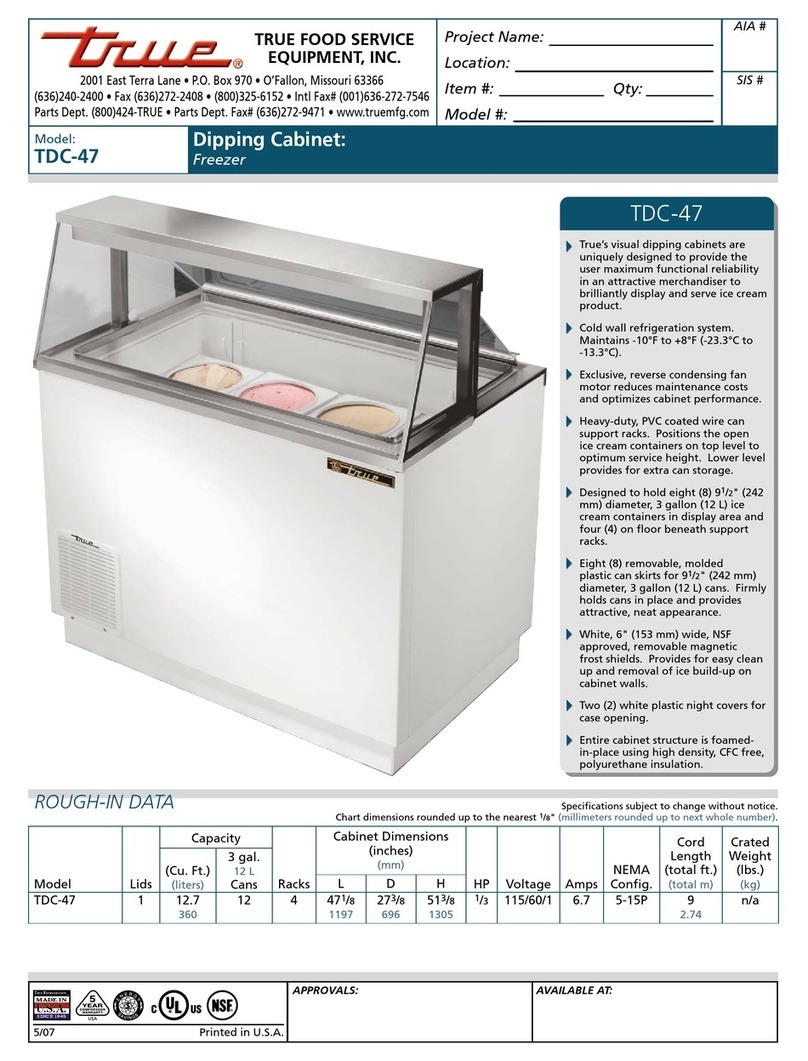 True Dipping Cabinet TDC-47 Specifications