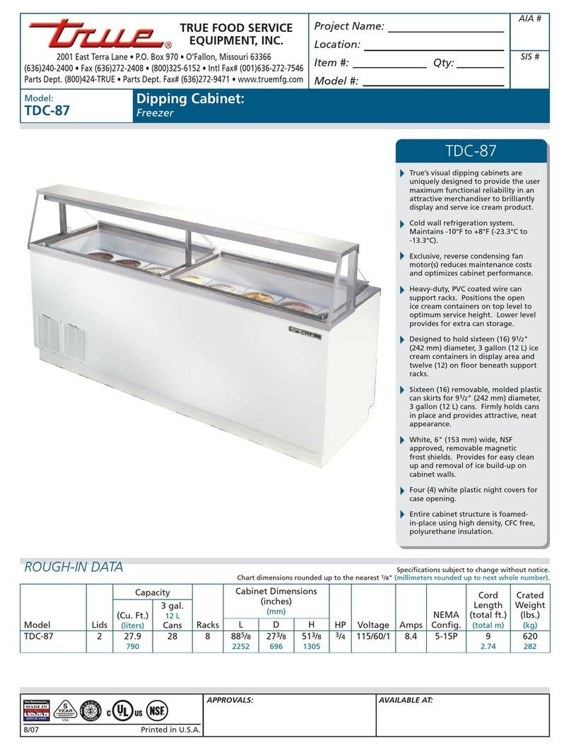 True TDC-87 Specifications