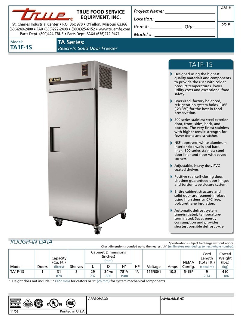 True TA1F-1S Specifications