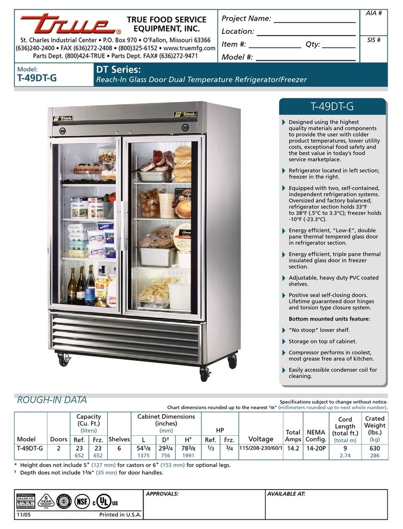 True T-49DT-G Specifications