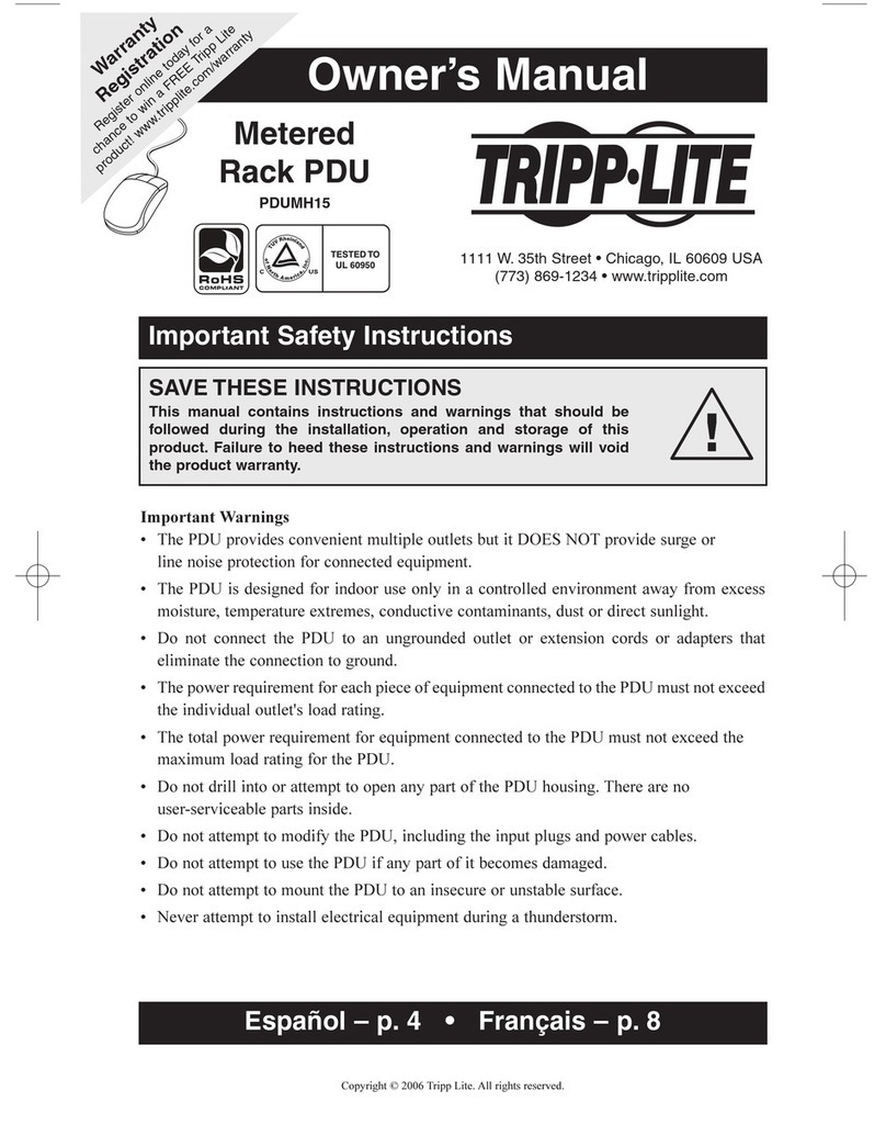 Tripp Lite PDUMH15 User manual Tripp Lite PDUMH15 User manual