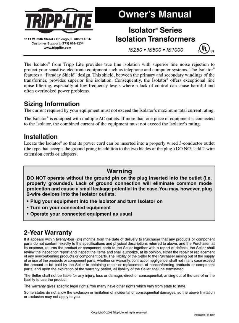 Tripp Lite IS1000 User manual