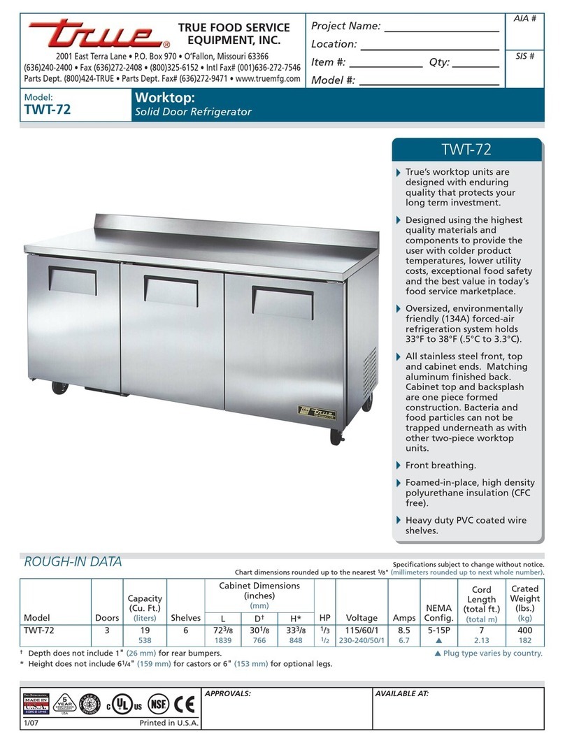 True TWT-72 User manual