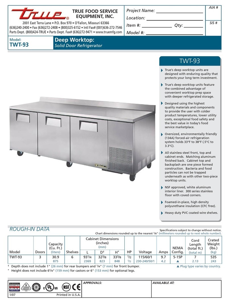 True TWT-93 User manual