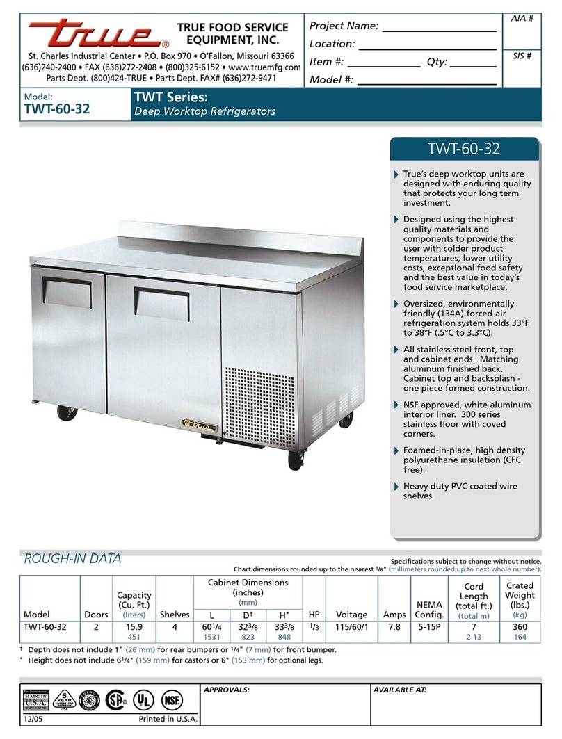 True TWT-60-32 User manual