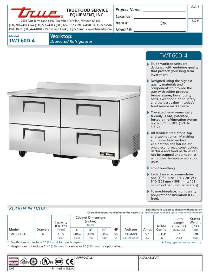 True TWT-60D-4 User manual