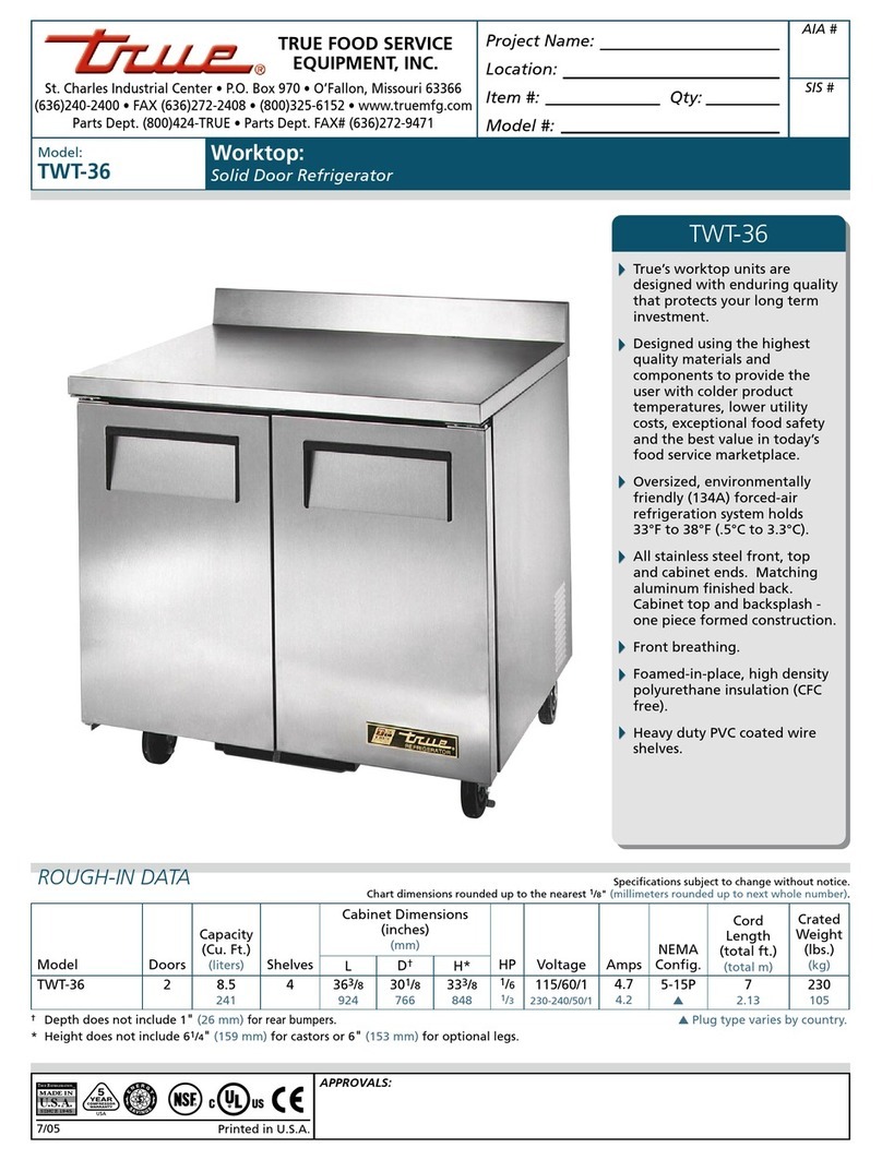 True TWT-36 User manual