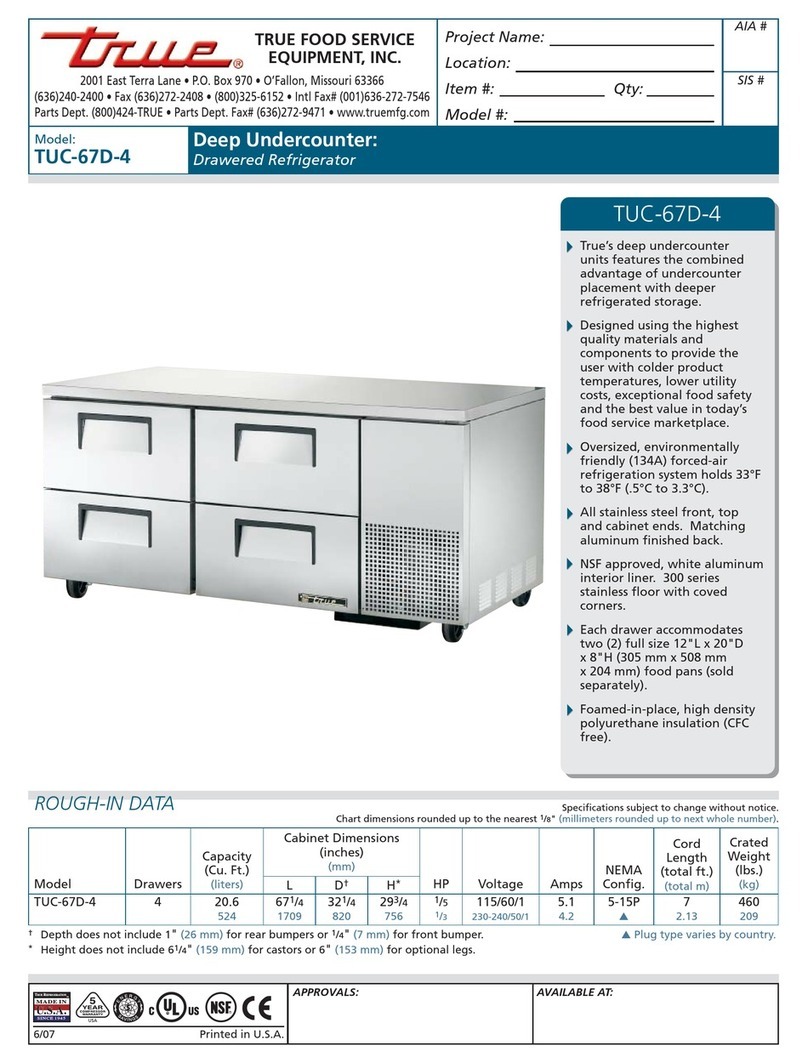 True TUC-67D-4 User manual