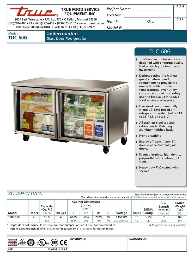 True TUC-60G User manual