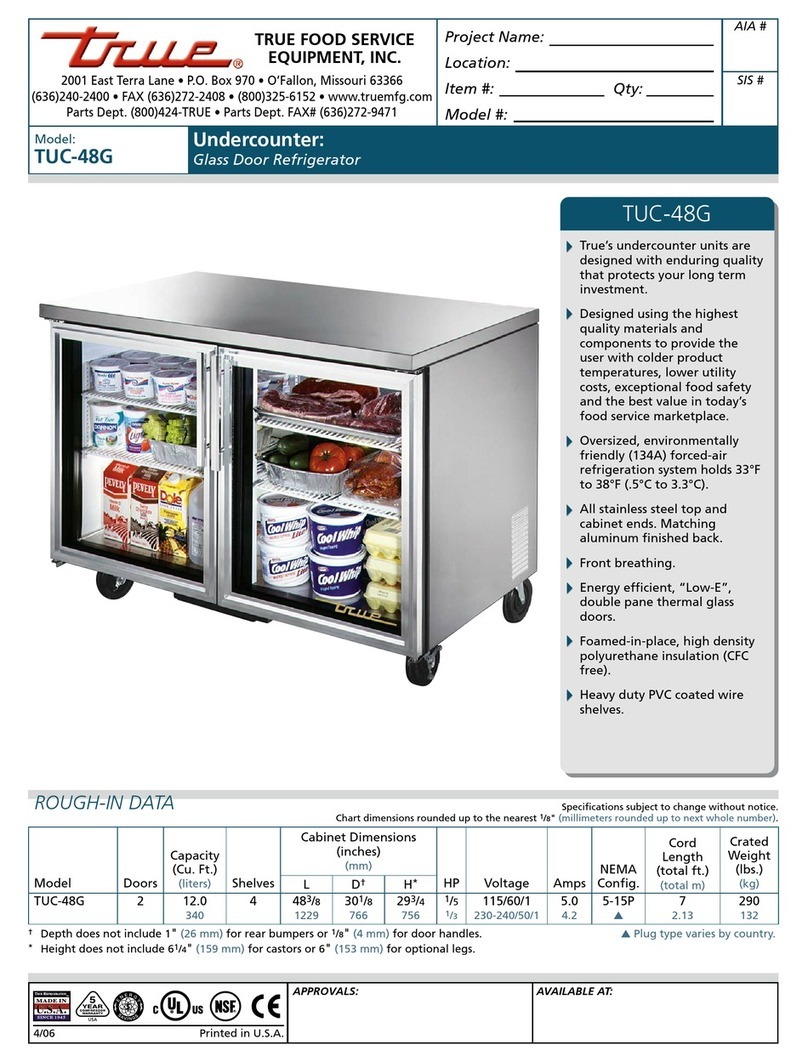 True TUC-48G User manual