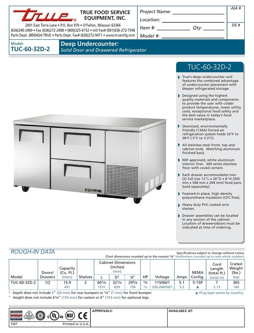 True TUC-60-32D-2 User manual