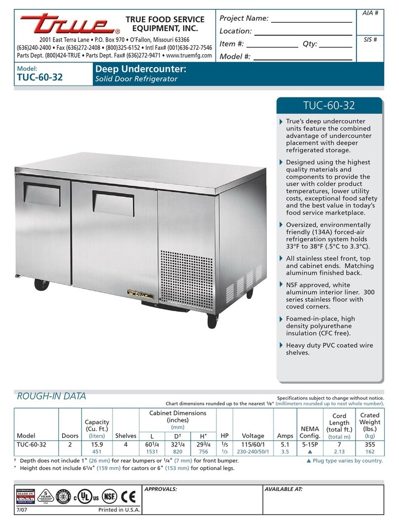 True TUC-60-32 Specifications