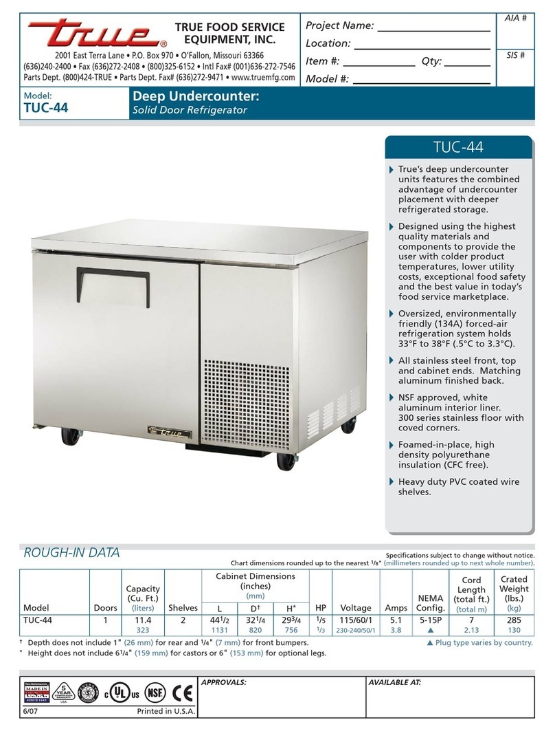 True TUC-44 Specifications