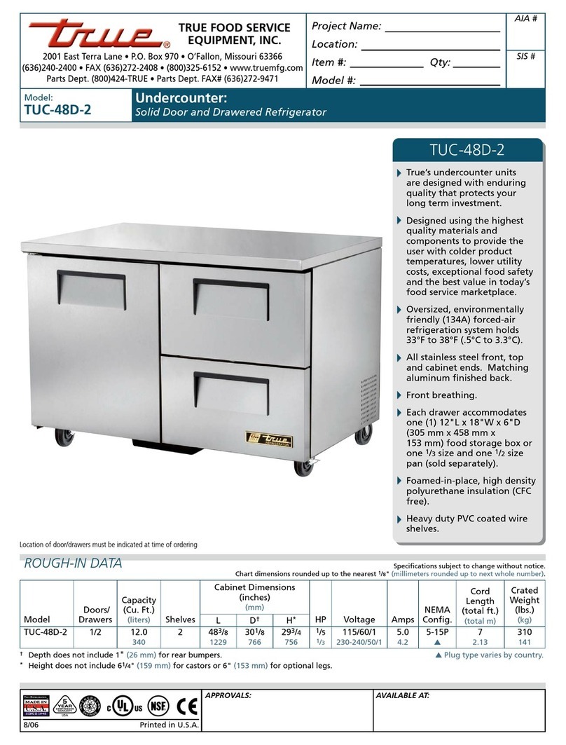 True TUC-48D-2 User manual
