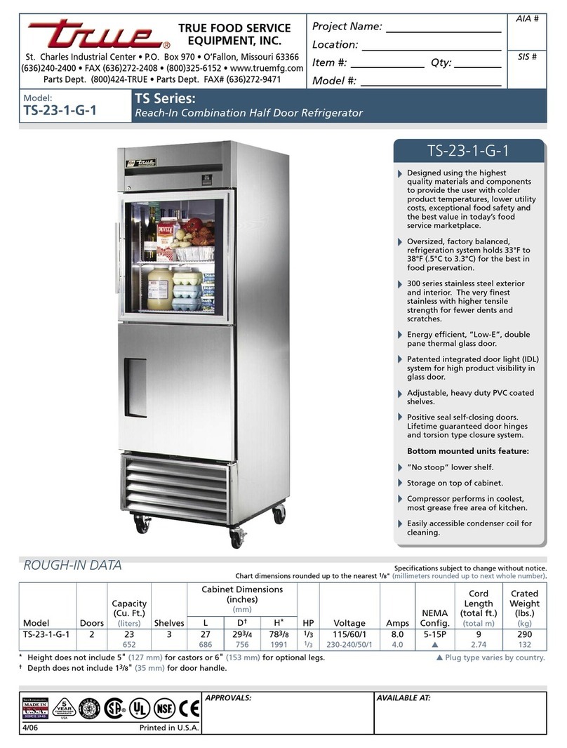 True TS-23-1-G-1 Specifications