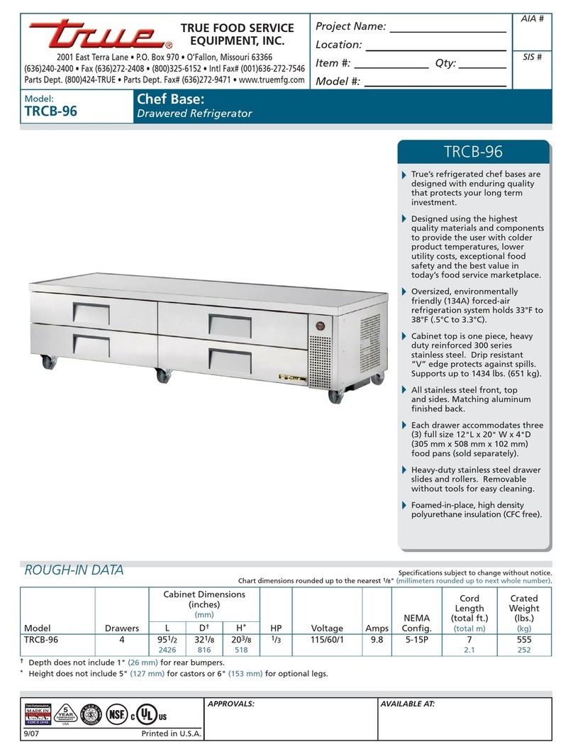 True TRCB-96 User manual