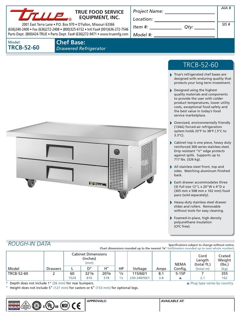True TRCB-52-60 User manual