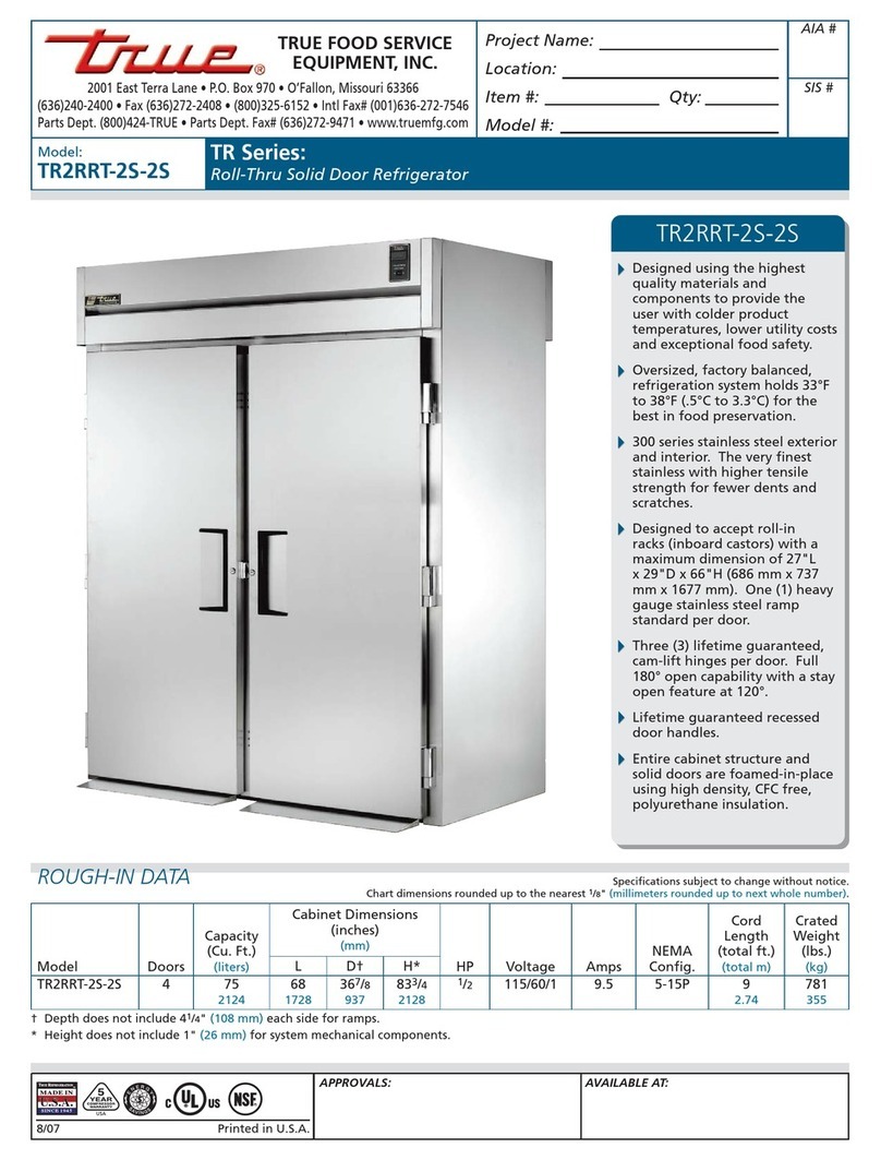 True TR2RRT-2S-2S User manual