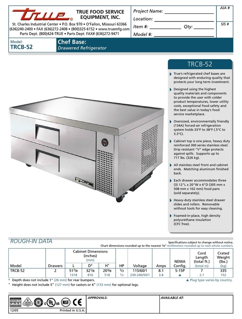 True TRCB-52 User manual