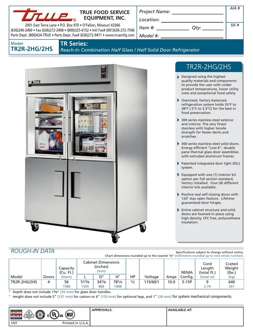 True TR2R-2HG-2HS User manual