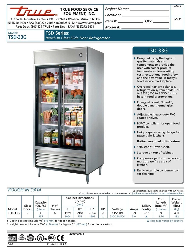 True TSD-33G User manual