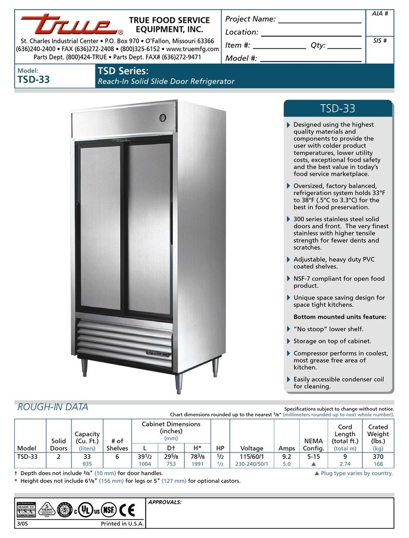 True TSD-33 User manual