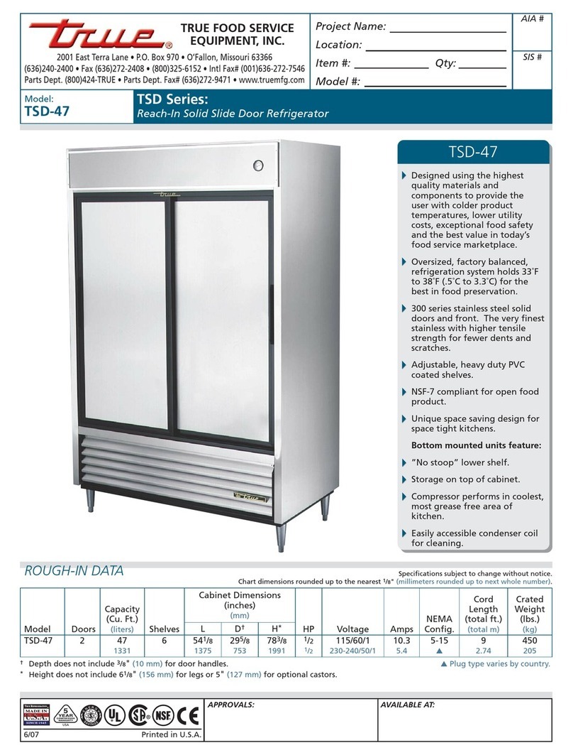 True TSD-47 Specifications