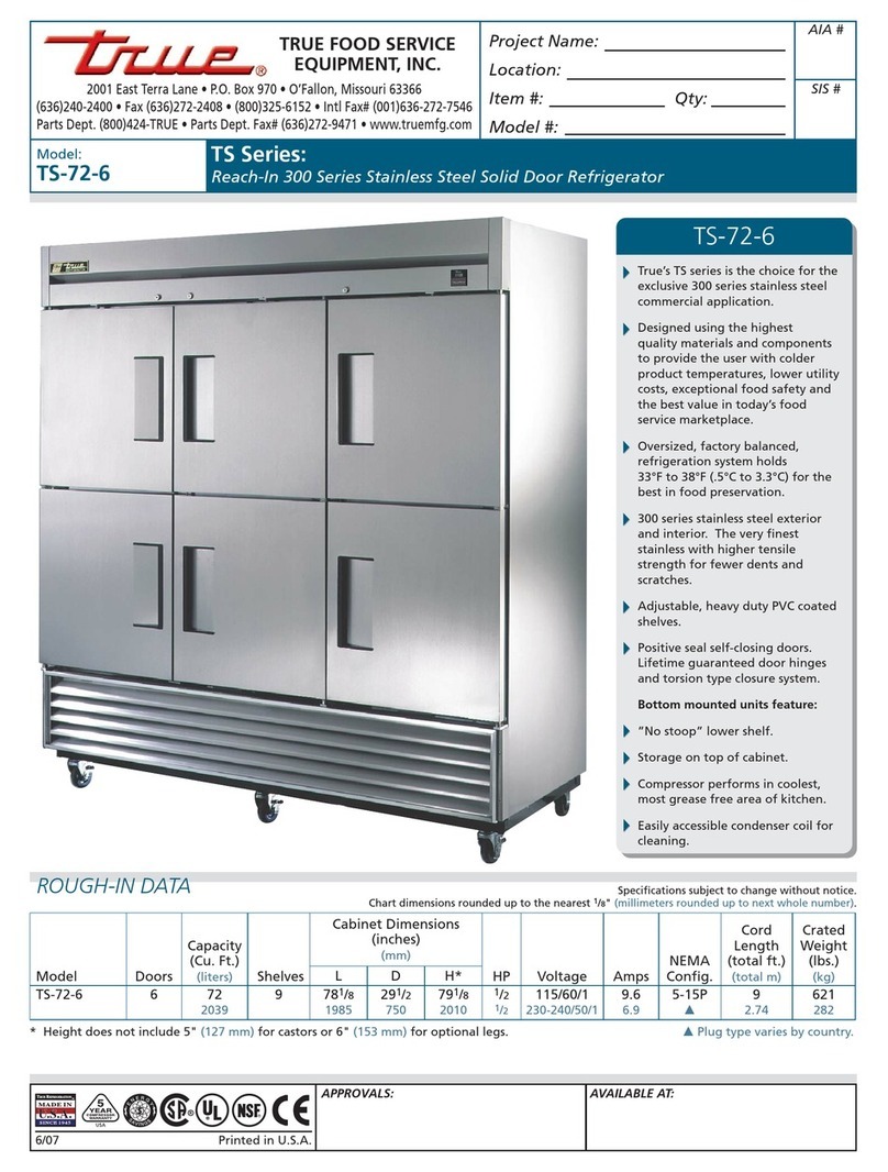 True TS-72-6 Specifications
