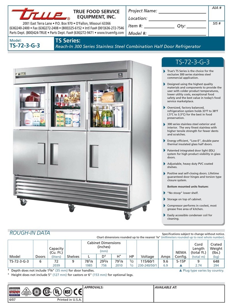 True TS-72-3-G-3 User manual