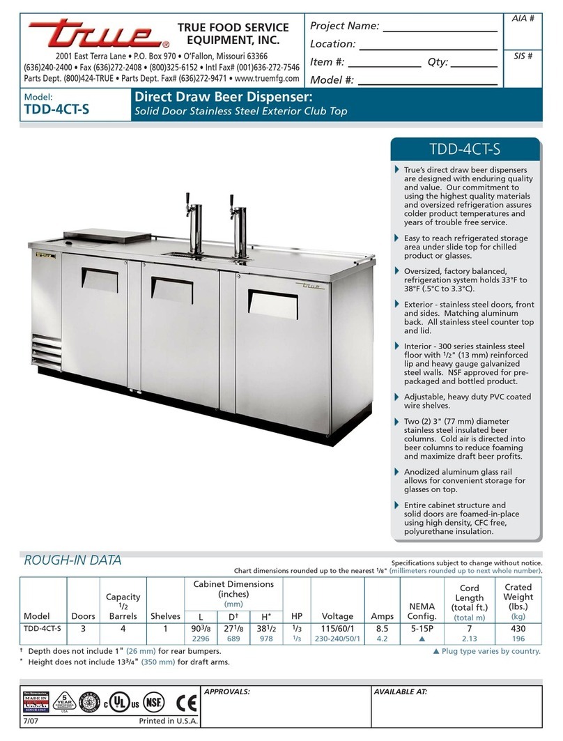 True TDD-4CT-S Specifications