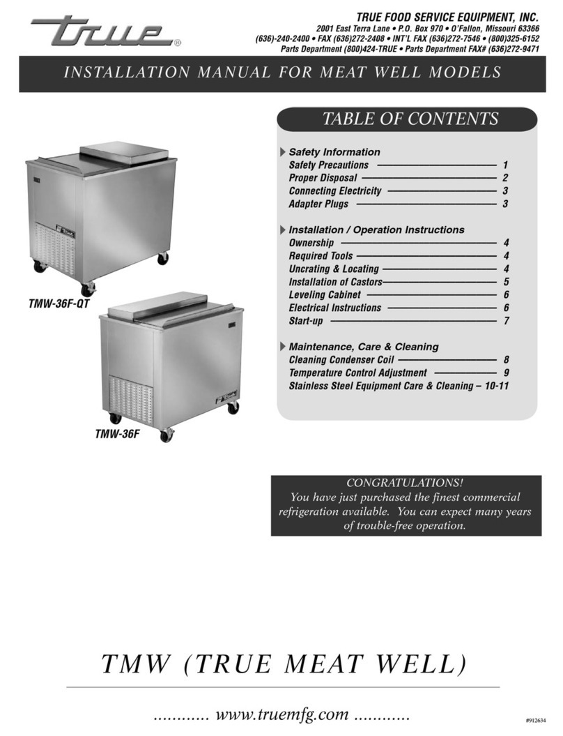 True TRUE EUROPE TMW-36F Installation instructions