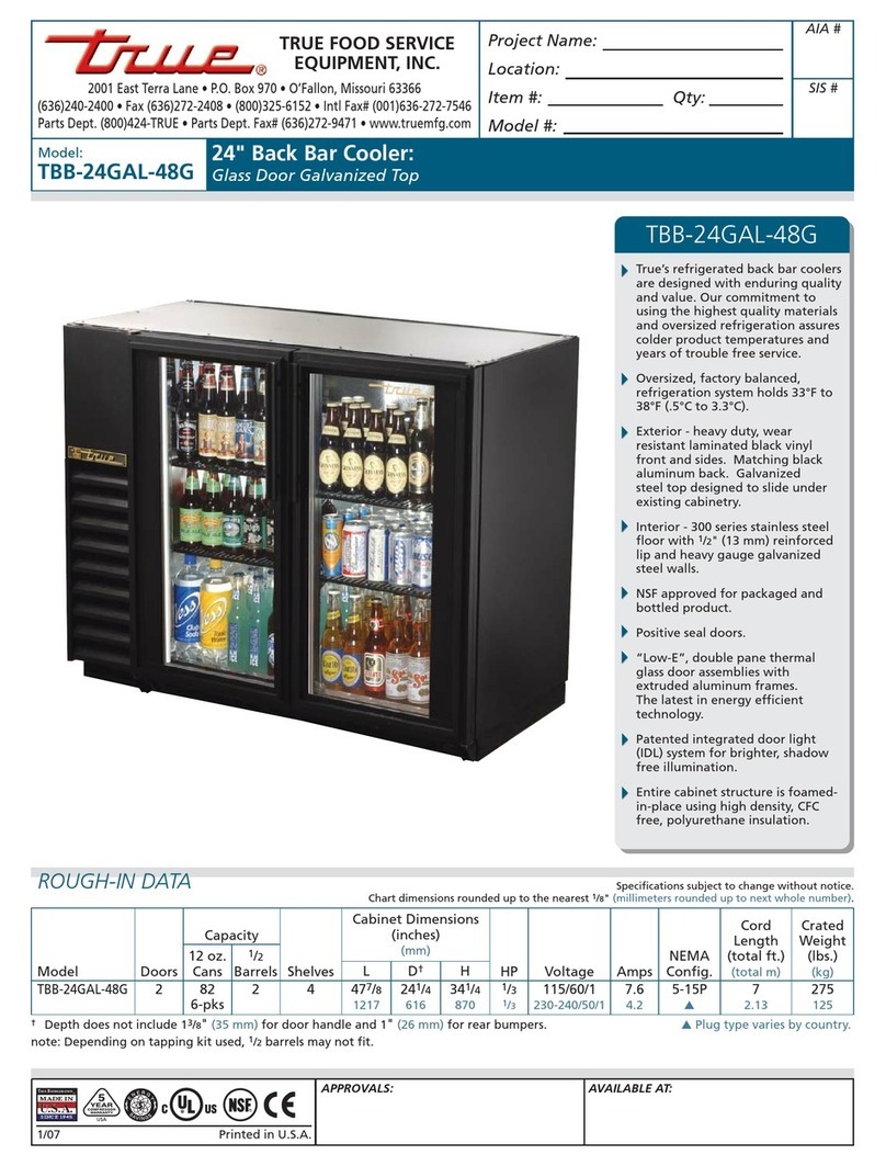 True TBB-24GAL-48G Specifications True TBB-24GAL-48G Specifications