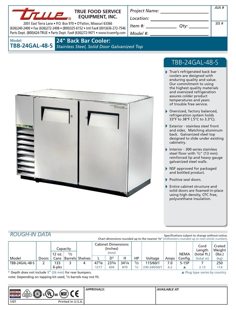 True TBB-24GAL-48-S User manual