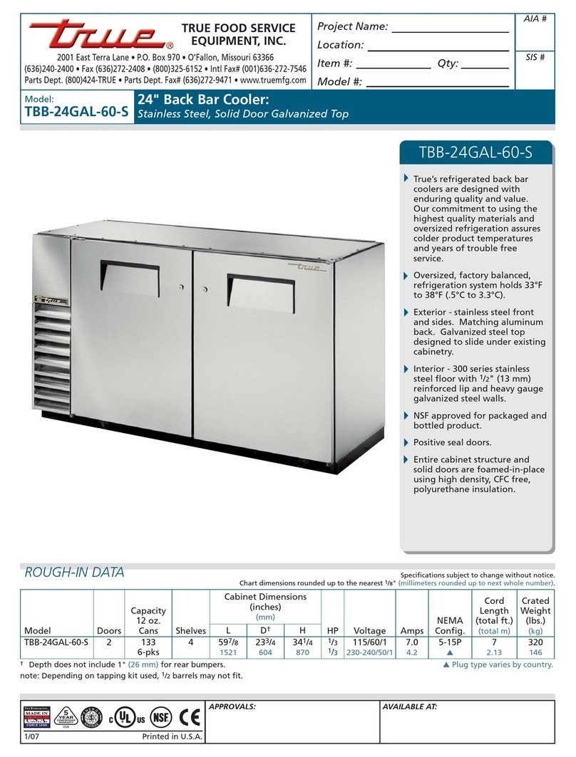 True TBB-24GAL-60-S User manual