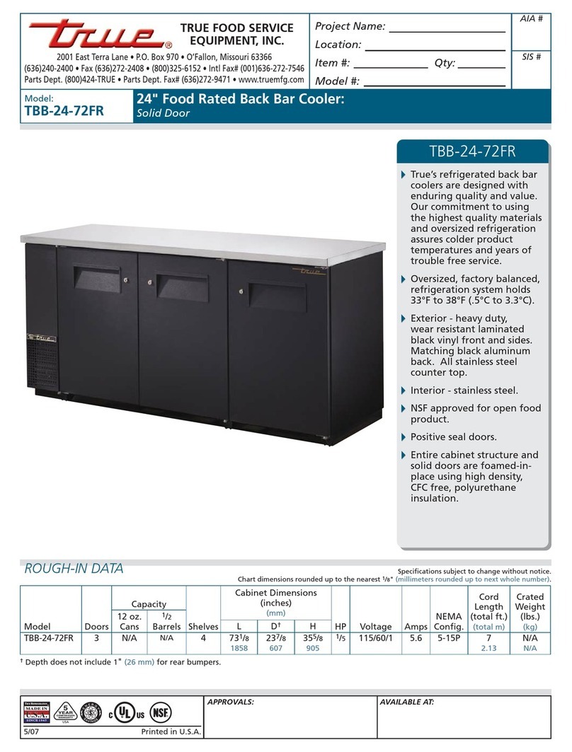 True TBB-24-72FR User manual