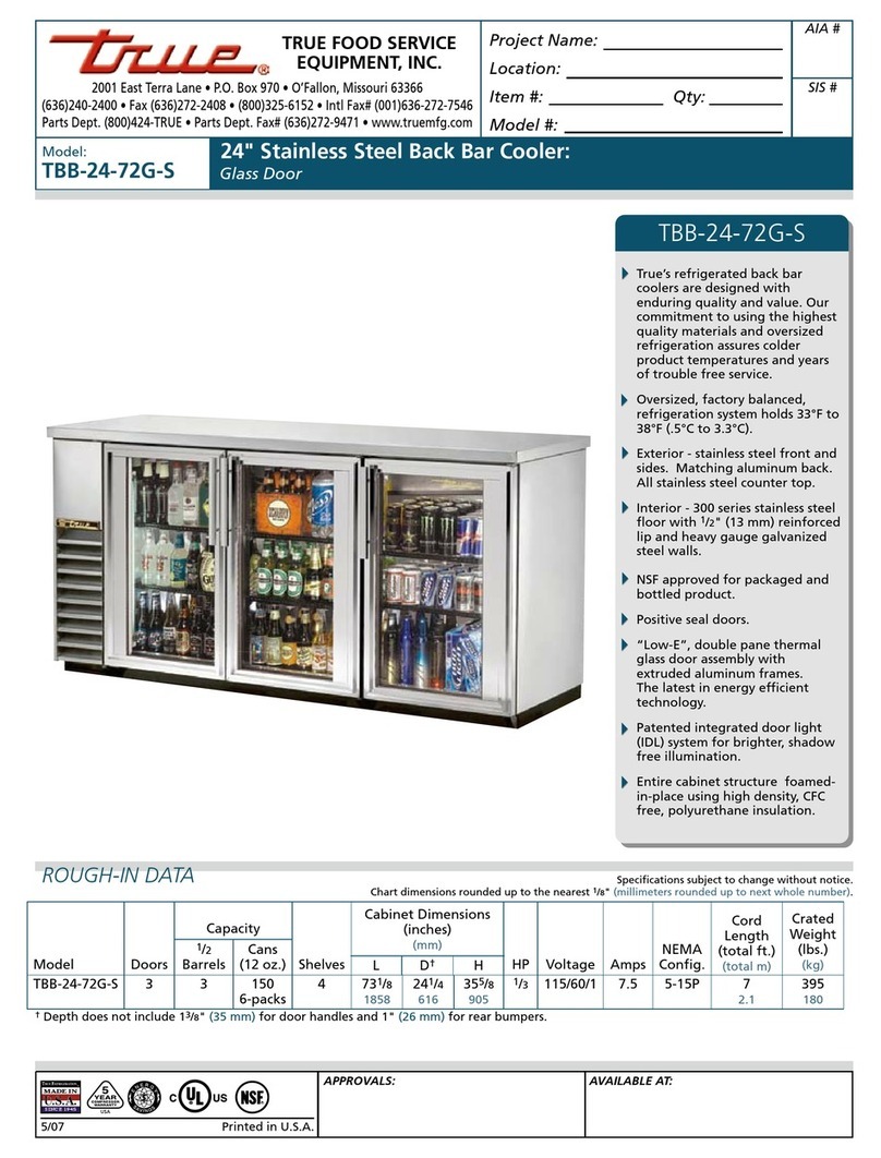True TBB-24-72G-S Specifications