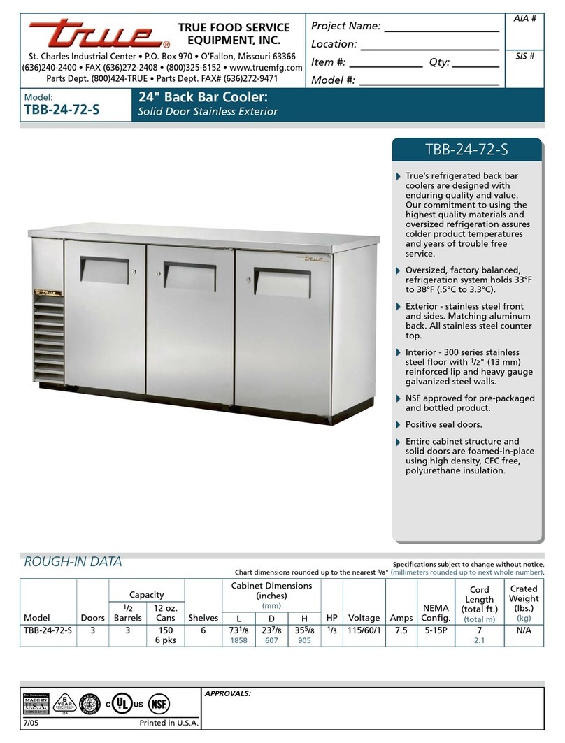 True TBB-24-72-S User manual