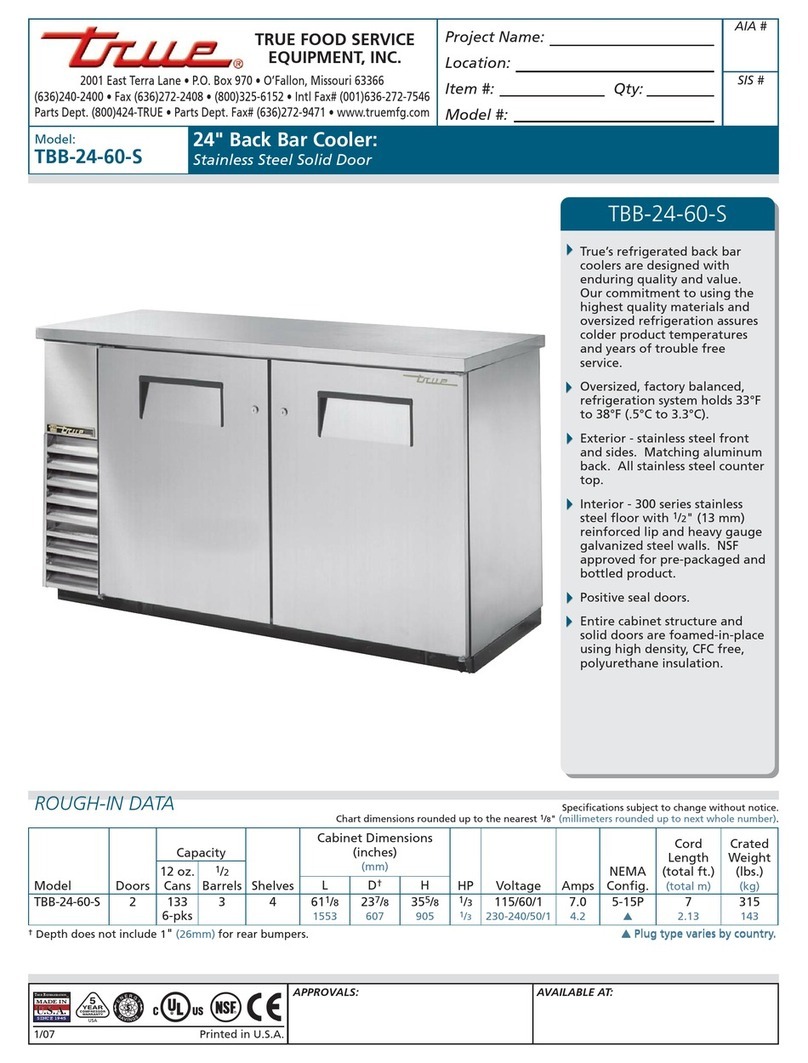 True TBB-24-60-S User manual