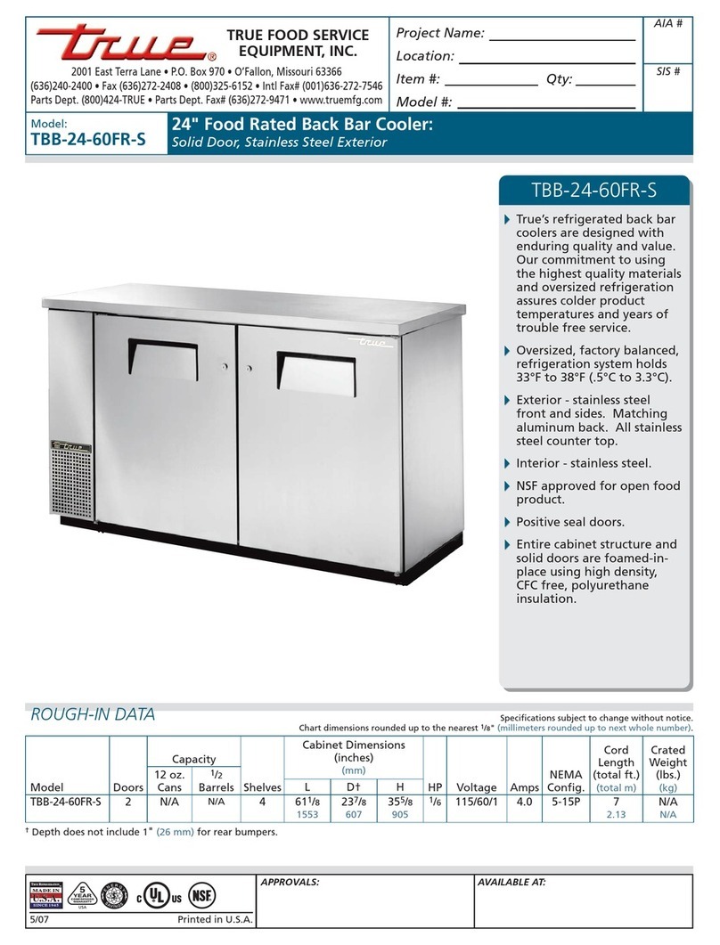 True TBB-24-60FR-S User manual