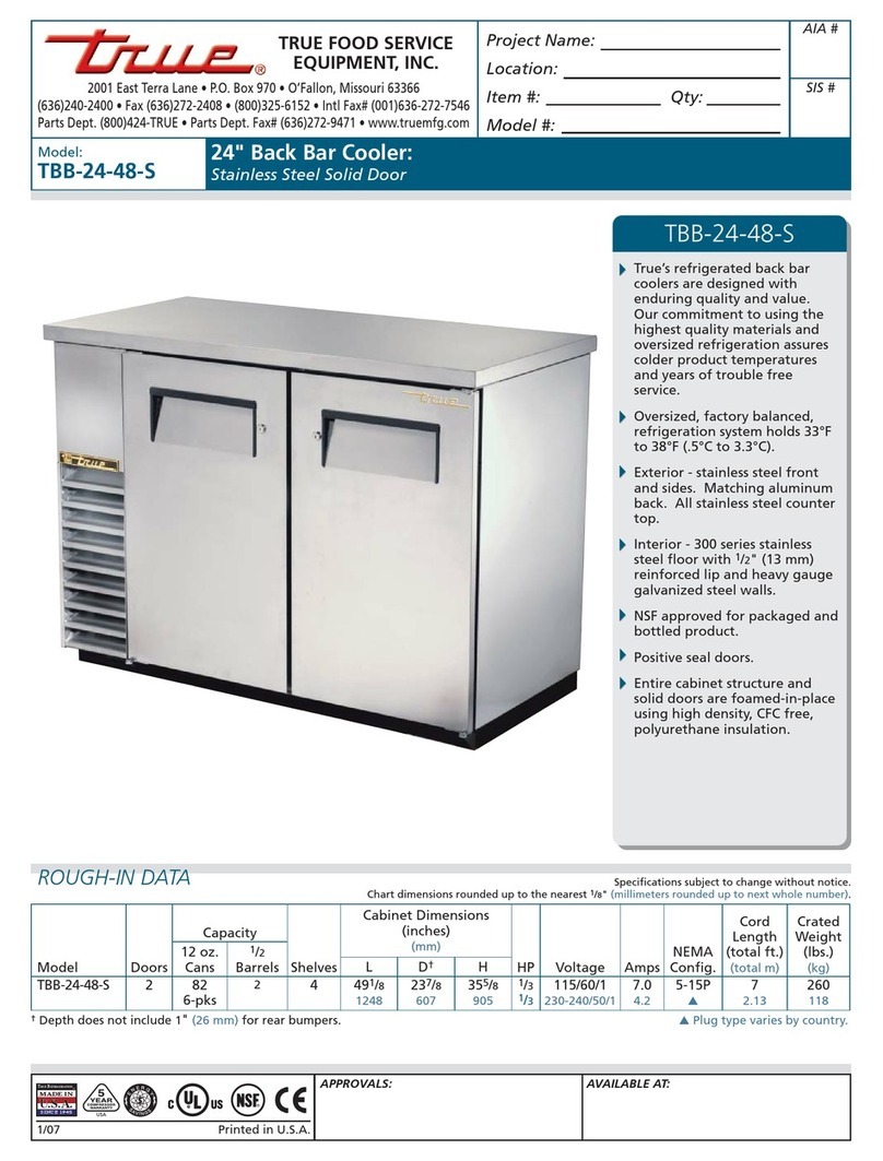 True TBB-24-48-S User manual