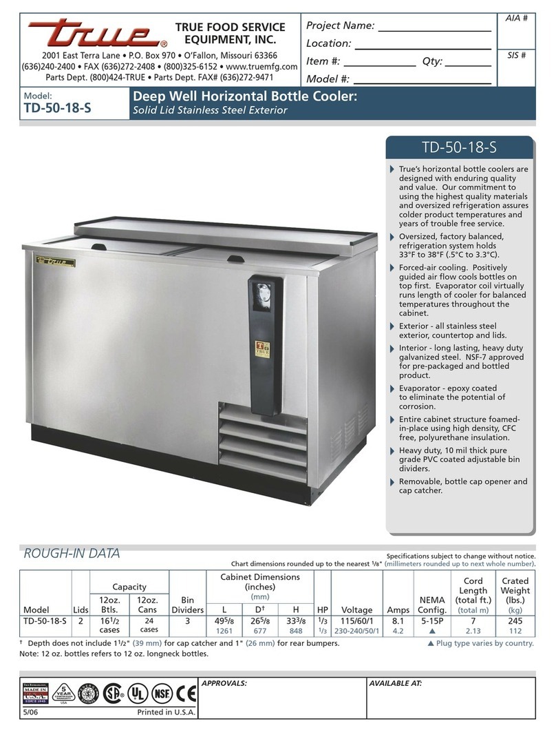 True TD-50-18-S User manual