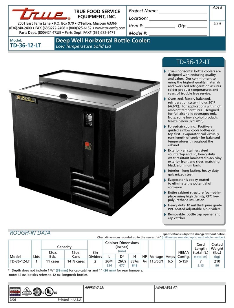 True TD-36-12-LT Specifications