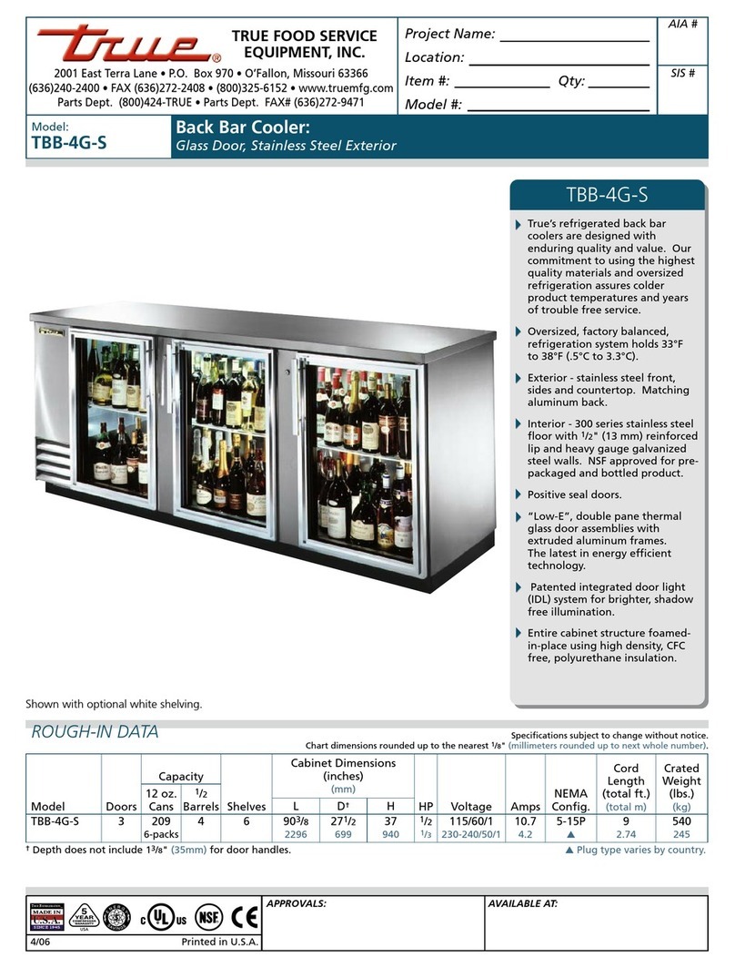 True TBB-4G-S Specifications